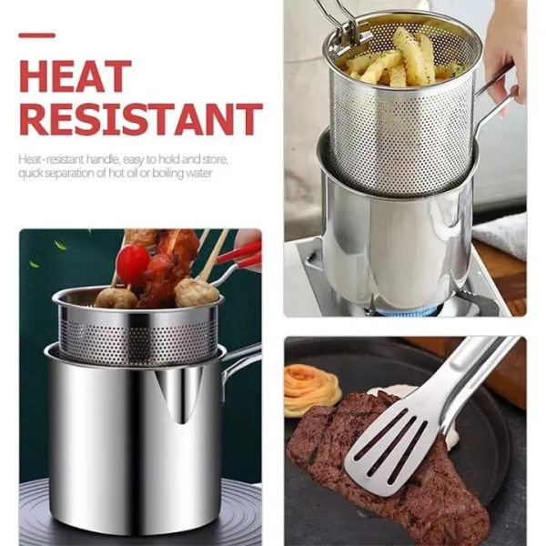 Deep Fryer Frying Pot With Strainer